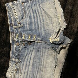 Blue Denim Distressed Shorts